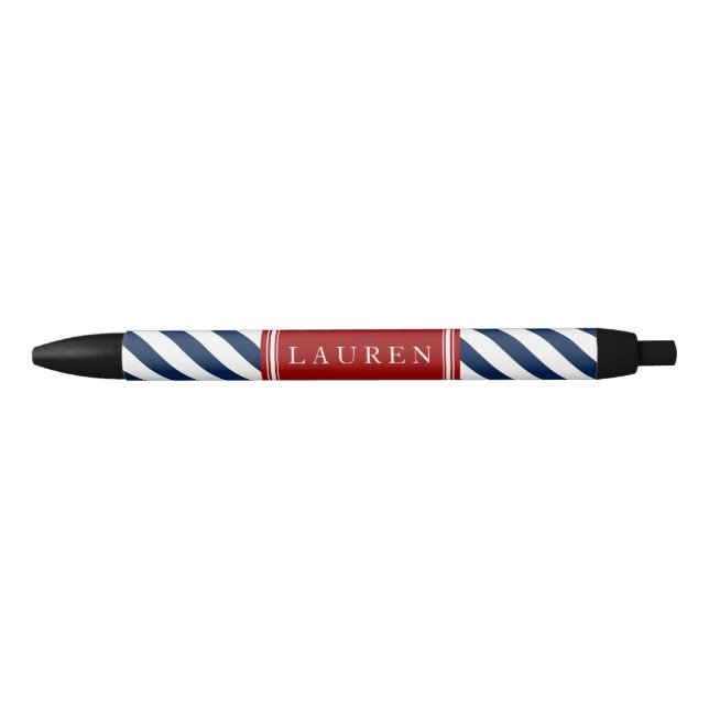 Blue and Red Stripes Pattern Pen (Front)