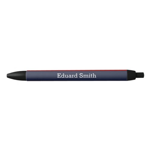 Blue and Red Stripes Personalized Black Ink Pen