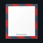 Blue and Red Stripes Personalized Notepad<br><div class="desc">This stylish notepad can be personalized with your name,  monogram,  initials,  a special date (wedding anniversary,  birthday,  etc) or any text of your choice. Visit our stores for more designs and color schemes.</div>