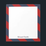 Blue and Red Stripes Personalized Notepad<br><div class="desc">This stylish notepad can be personalized with your name,  monogram,  initials,  a special date (wedding anniversary,  birthday,  etc) or any text of your choice. Visit our stores for more designs and color schemes.</div>