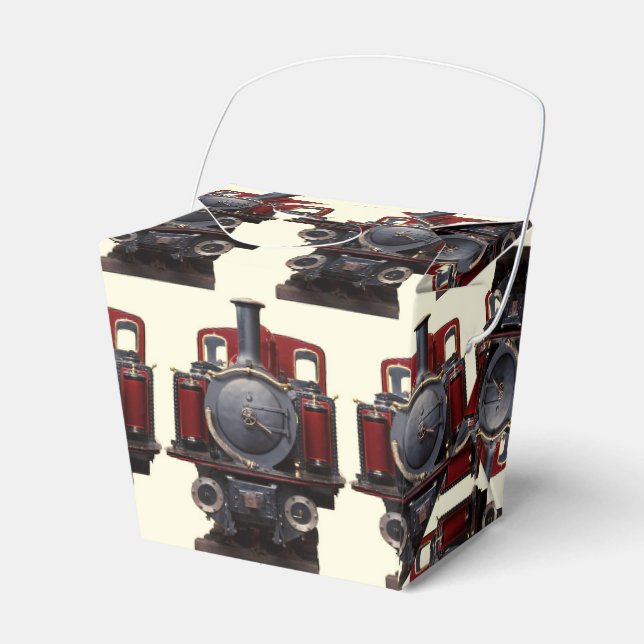 Blue And Red Train  Favor Boxes (Front Side)