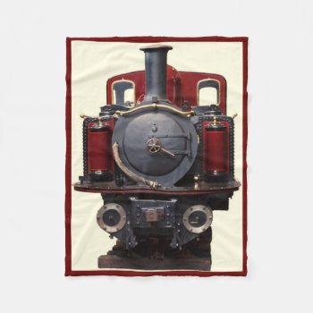 Blue And Red Train Fleece Blanket by LeFlange at Zazzle