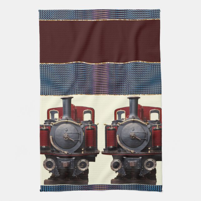 Blue And Red Train Towel (Vertical)