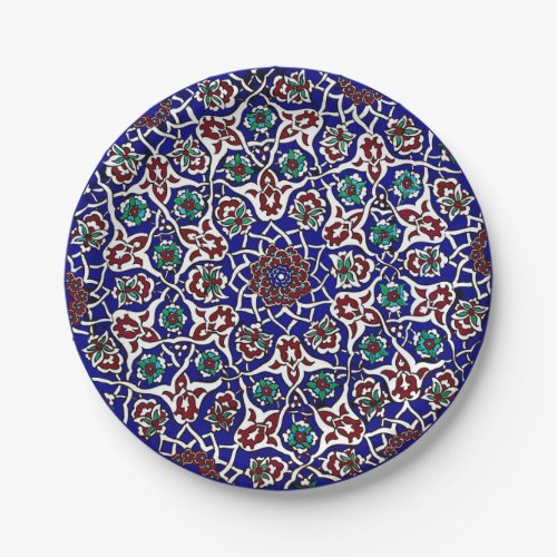 Blue and Red Turkish Ceramic  Paper Plates