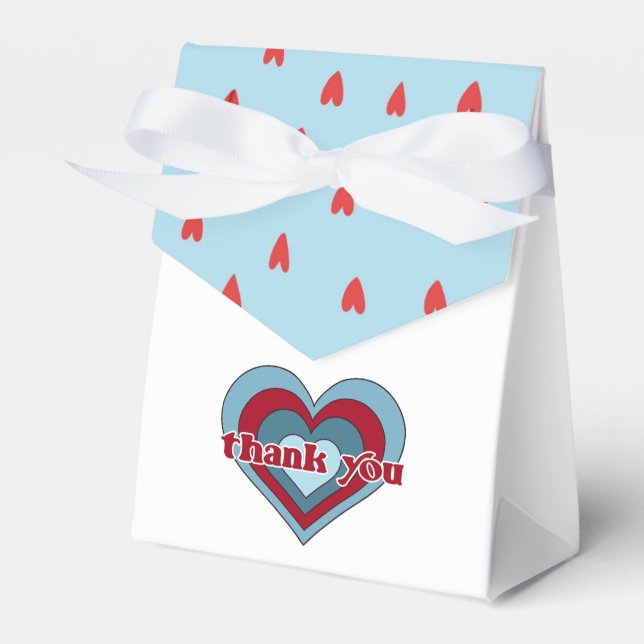 Blue and Red Valentine's Day Baby Shower Favor Box (Front Side)