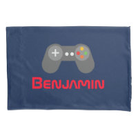 Blue and Red Video Game Controller Pillowcase