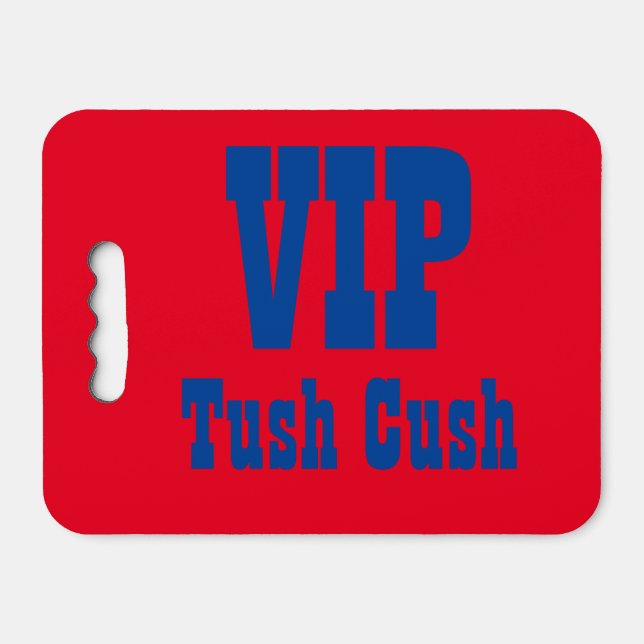 Blue and Red VIP Tush Cush Seat Cushion (Front Horizontal)