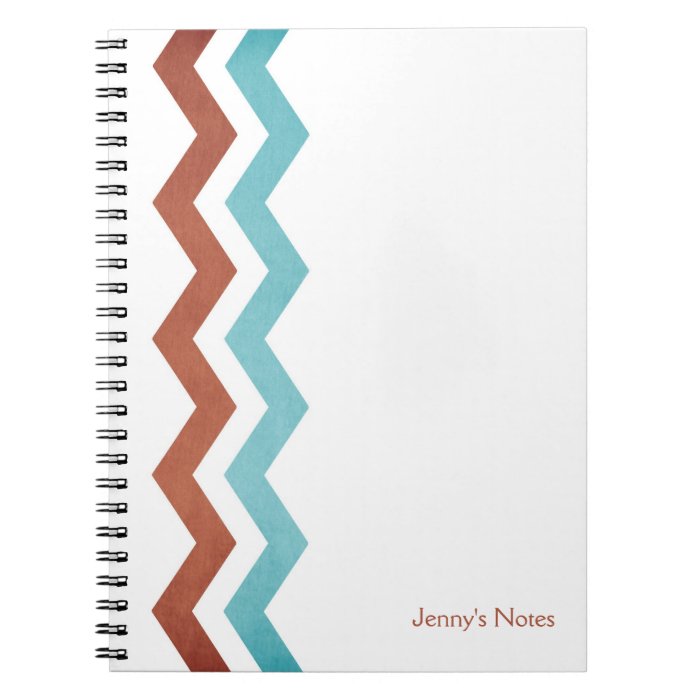Blue and Red Zig Zag Pattern Note Book