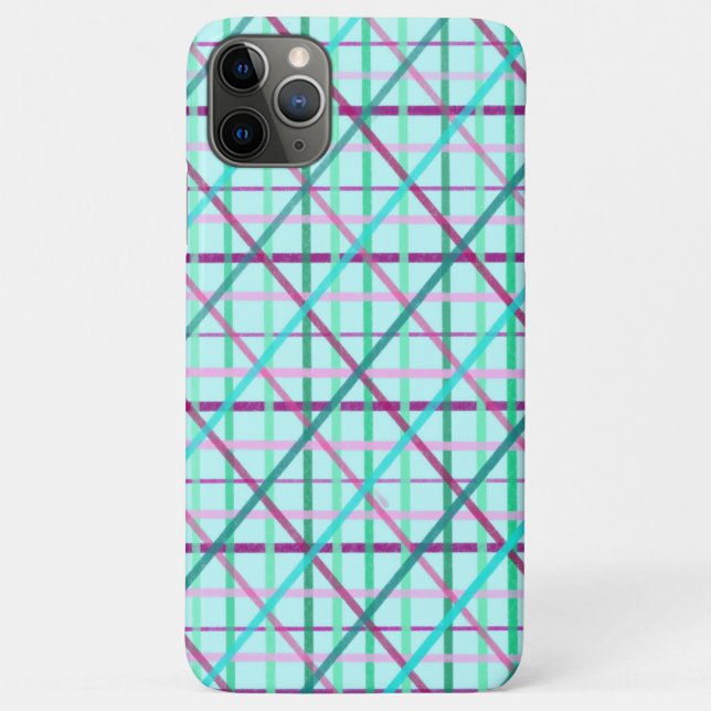 Blue and Rose Checkered Pattern Case-Mate iPhone Case (Back)
