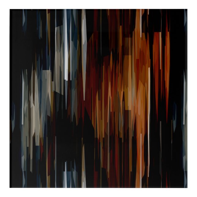 Blue and Rust Abstract Acrylic Print (Front)