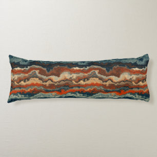 Blue and Rust Abstract Body Pillow