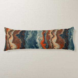 Blue and Rust Abstract Body Pillow