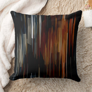 Blue and Rust Abstract Throw Pillow
