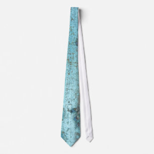 Blue and rust rugged weathered rusted metal neck tie