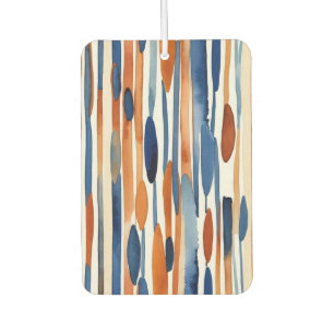 Blue and rusty orange abstract stripes air freshener