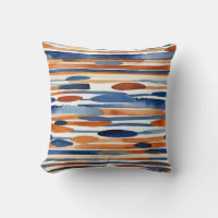 Blue and rusty orange abstract stripes