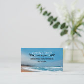 Blue and Sandy Beach Whimsical Business Card (Standing Front)
