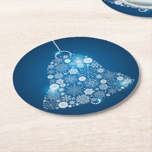 Blue and Shinning White Snowflakes Christmas Bell