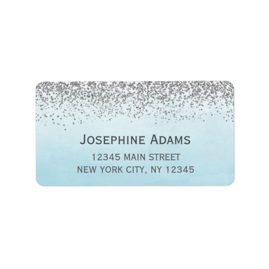 blue and silver address labels zazzle com silver address label