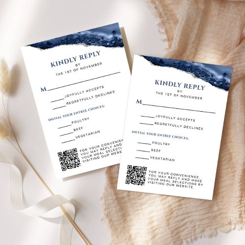 Blue and Silver Agate Bar Mitzvah QR Code Vertical