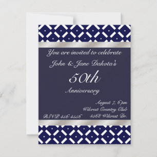 Blue and Silver Anniversary Invitation