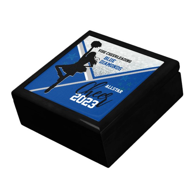 Blue and Silver Cheer Gyms Gift Box (Side)
