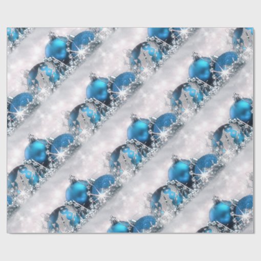 Blue And Silver Christmas Wrapping Paper 