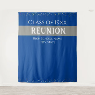 Blue and Silver Class Reunion Any Year Tapestry