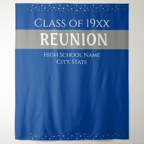 Blue and Silver Class Reunion Any Year Tapestry