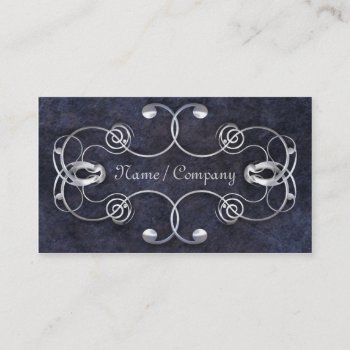 Blue And Silver Elegance Business Card by RainbowCards at Zazzle