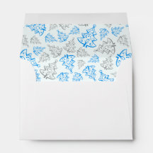 Blue and Silver Elegant Christmas Trees Pattern