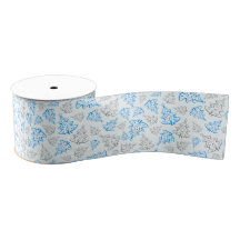 Blue and Silver Elegant Christmas Trees Pattern
