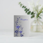 Blue and Silver Floral Butterflies Enclosure Card (Standing Front)