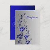 Blue and Silver Floral Butterflies Enclosure Card (Front/Back)