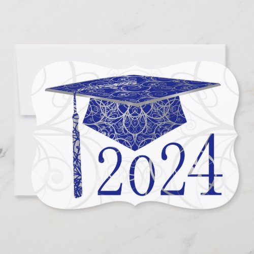 Blue and Silver Floral Cap 2024 Card