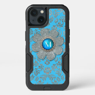 Blue and Silver Floral Otterbox Samsung S8 Case