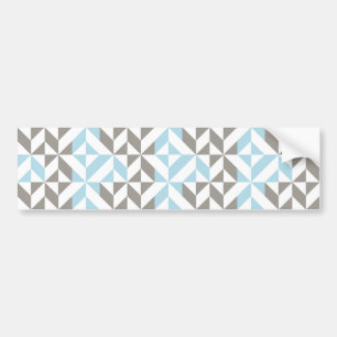 Blue and Silver Geometric ZigZag Bumper Sticker