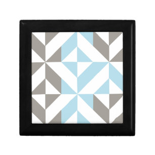 Blue and Silver Geometric ZigZag Gift Box