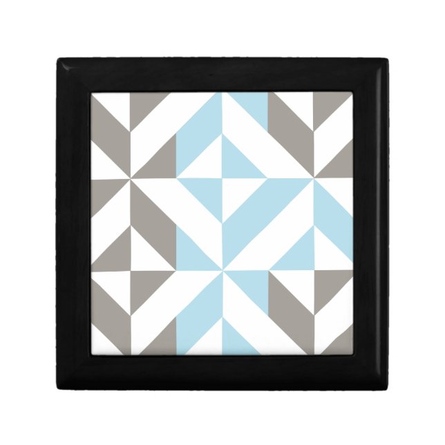 Blue and Silver Geometric ZigZag Gift Box (Front)
