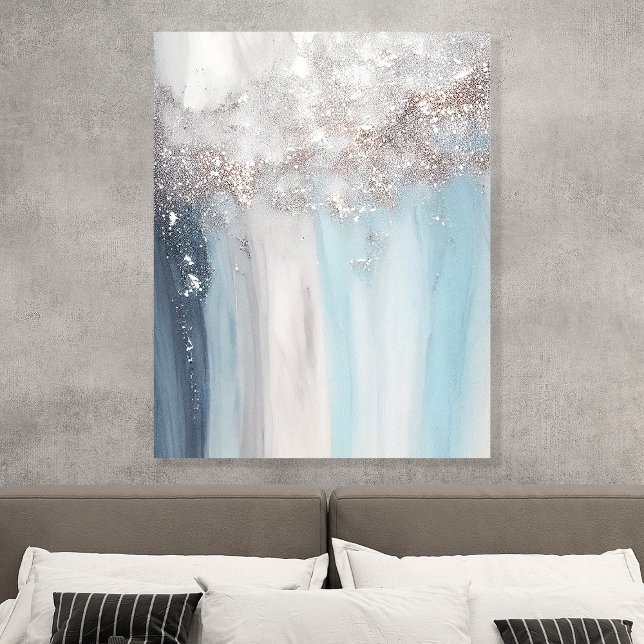 Blue and Silver Glitter Abstract Acrylic Photo Tile (Creator Uploaded)