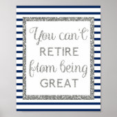 Blue and Silver Glitter Retirement Poster | Zazzle