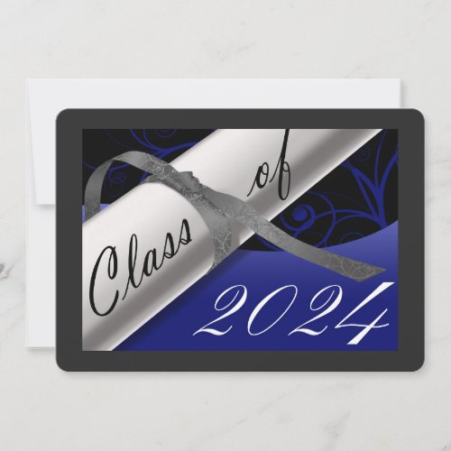 Blue and Silver Graduation Announcement