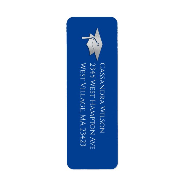 Blue and Silver Graduation Label (Front)