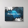 Blue and Silver Grunge Metal/Stone Design Canvas Print