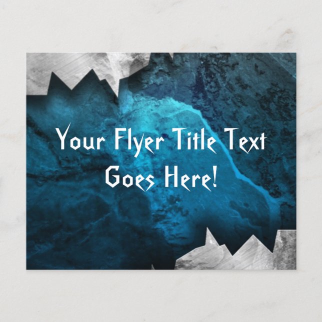 Blue and Silver Grunge Metal/Stone Design Flyer (Front)