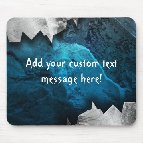 Blue and Silver Grunge MetalStone Design Mouse Pad