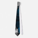 Blue and Silver Grunge Metal/Stone Design Tie