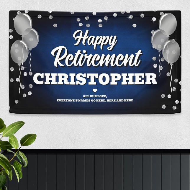 Blue and Silver Happy Retirement  Banner (Creator Uploaded)