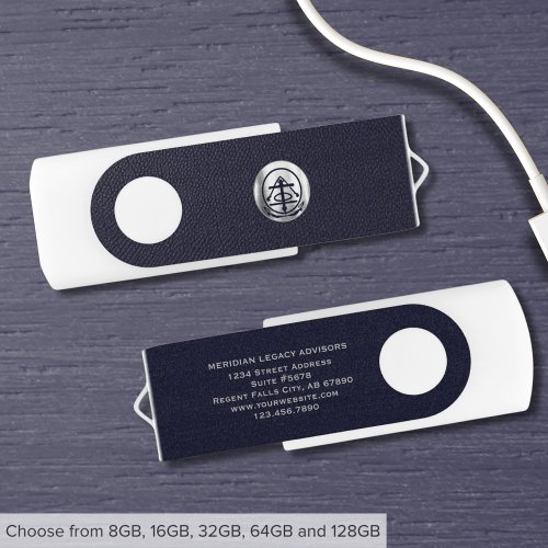 Blue and Silver Logo Custom USB Drive