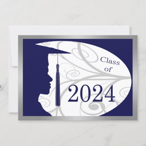 Blue and Silver Man Silhouette 2024 Card